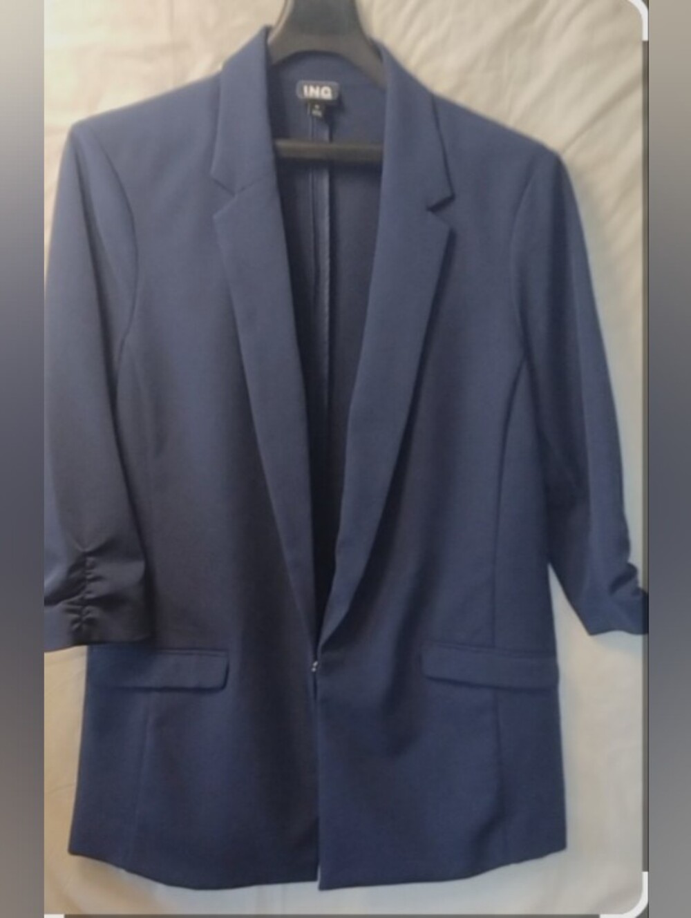 I.N.C. International Concepts Navy Blue Blazer 3/4 length sleeves Size XL 12-14